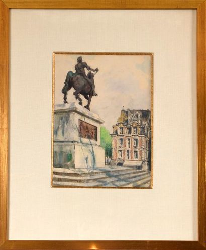 null Alexandre BENOIS (1870 - 1960)

"The statue of Henri IV at the Pont Neuf"

Watercolour...