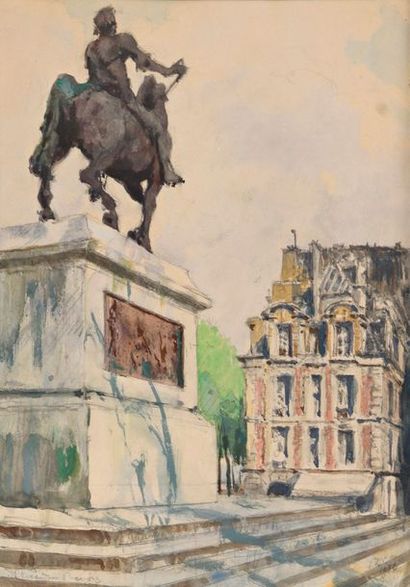 null Alexandre BENOIS (1870 - 1960)

"La statue d'Henri IV au Pont Neuf"

Aquarelle...