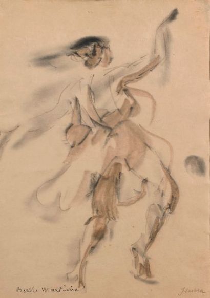 null Berthe MARTINIE (1883-1958)

"Isadora Duncan (1877-1927)"

Ink, wash drawing,...