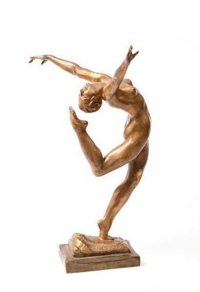null After Emmanuel-André CAVACOS (1885-1976)

"Isadora Duncan (1877-1927) ?"

Bronze,...