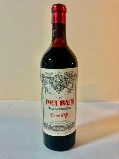 null 1 Blle Château PETRUS (Pomerol) 1959 - NLB / mise négoce / bouchon étampé "Cht...