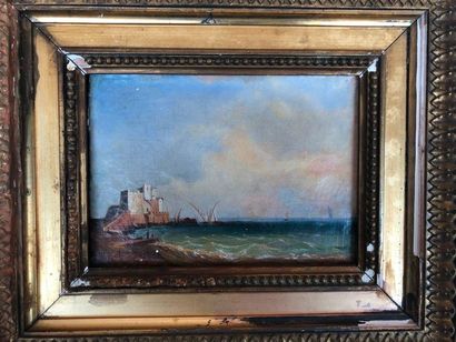 null French school of the 20th century

The swell

Oil on canvas 16,5x22cm

