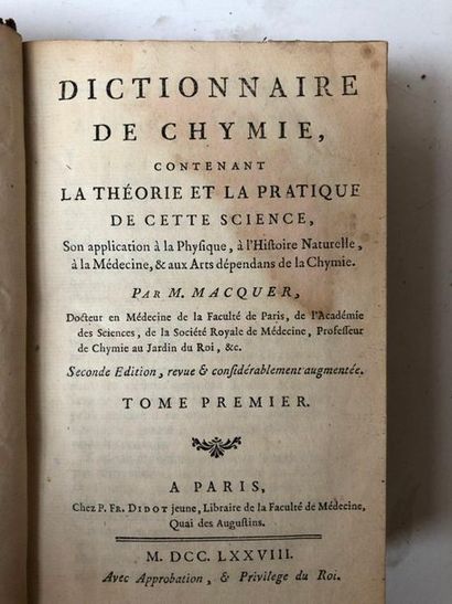 null Dictionnaire de Chymie, 4 vol, Paris, Didot Jeune, 1778

Elements d'Histoire...