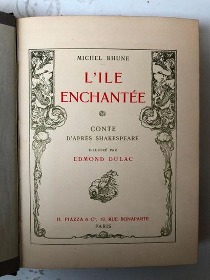null M.Rhune, L'île enchantée, Conte d'après Shakespeare, Illustré par Edmond Dulac,...