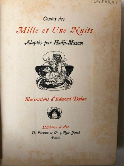 null Lot comprenant

Les Contes de Mille et une Nuits, adaptés par Hadji-Mazeln illustrations...