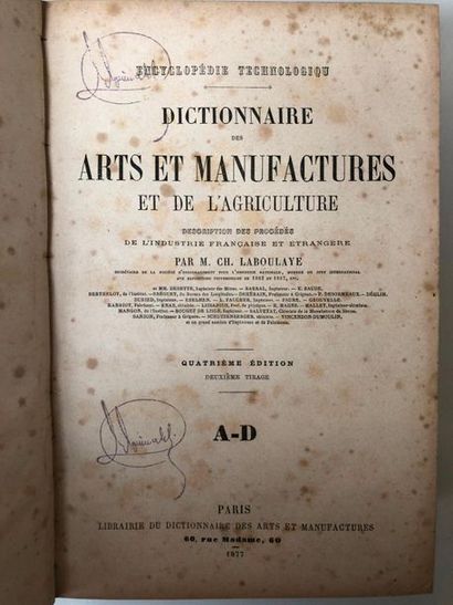 null CH. LABOULAYE, Dictionnaire des Arts et Manufactures et de l'Agriculture, 4eme...