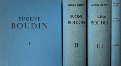 null Robert SCHMT, Eugène BOUDIN 1824-1898, Paris 1973, 3 Volumes and a supplement,...
