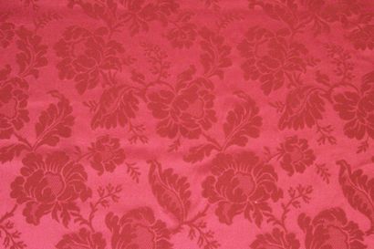 Maison Edmond Petit Trevira red damask, Louis XV style, knotty branches with flowers...