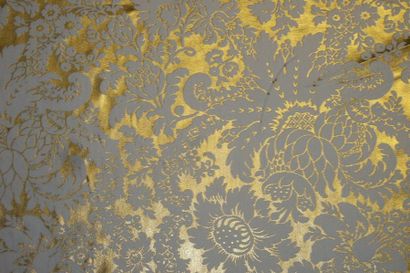 Maison Edmond Petit Embossed linen canvas DAMPIERRE, Louis XV style, gold damask...