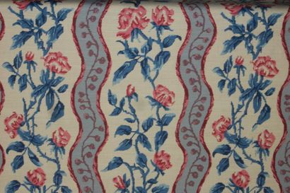 Maison Hamot Mixed linen and cotton Fronsac Hamot, 18th century style, ecru background,...