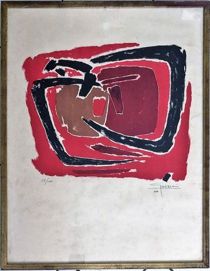 null Antonio GUANSE (1926-2008)

"Composition en rouge"

Lithographie, signée et...