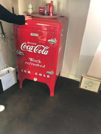null Amusant réfrigérateur Electrolux en plaques émaillées Coca Cola