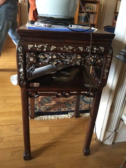 null Wooden saddle with mother-of-pearl inlaid decoration