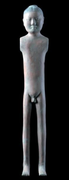 null Statuette de stick man en terre cuite. Chine époque Han. H. 56 cm.