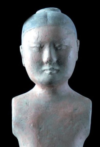 null Statuette de stick man en terre cuite. Chine époque Han. H. 56 cm.