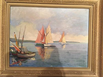 null Lot including:

French school, navy, oil on canvas 26x33cm

We attach 2 framed...