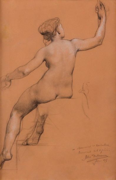 null Jules-Élie Delaunay (Nantes, 1828 - Paris, 1891)

Academy of seated women seen...