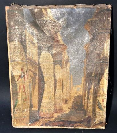 null Ecole française du XIXe siècle

" Thèbes. Salle hypostyle de Karnak. Égypte...