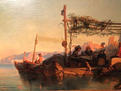 null Ecole française du XIXème siècle

Scène animée, un bateau au fond

huile sur...