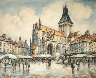 null "Frank WILL ( 1900-1951)



Le marché devant la cathédrale à Falaise



Aquarelle...