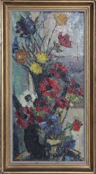 null French school of the 20th century

Bouquet of flowers

Oil on canvas, 61x30...