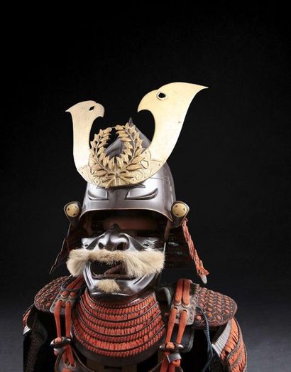 null Armure de samouraï, comprenant le Kabuto le casque, le Mempo le masque, le Hoâte...