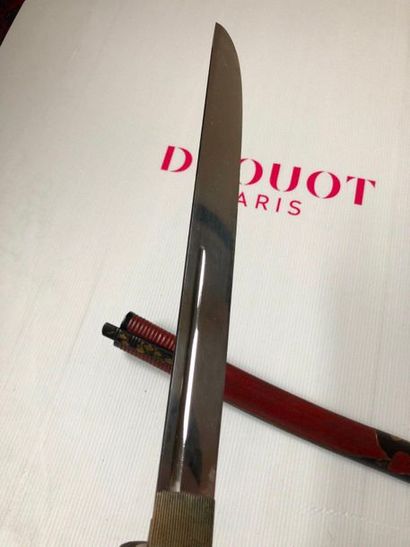 null Tanto short sword in his red lacquer saya (scabbard) 

Meiji