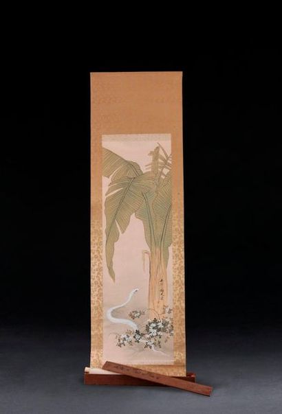 null Large Kakemono representing a cobra snake in its box 

Japan Edo end 18thH:...