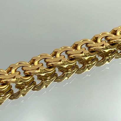 null BRACELET double flat bracelet in yellow gold (750‰). 

Length: 20.5 cm. Weight...