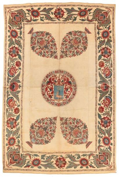 null Palempore, Inde, Côte de Coromandel, XVIIIème siècle, coton imprimé à la planche...