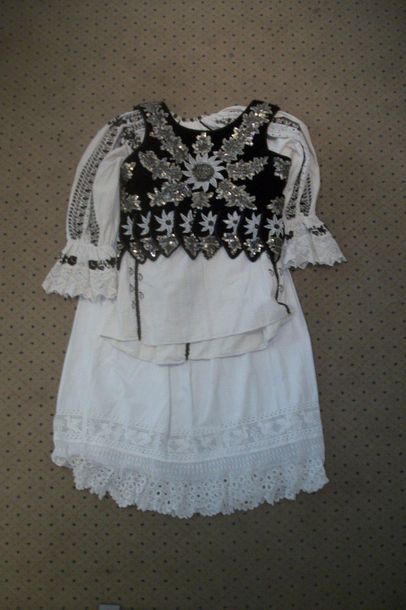 null Skirt, shirt and waistcoat, Poland, Zakopan, cotton skirt bordered with a net...