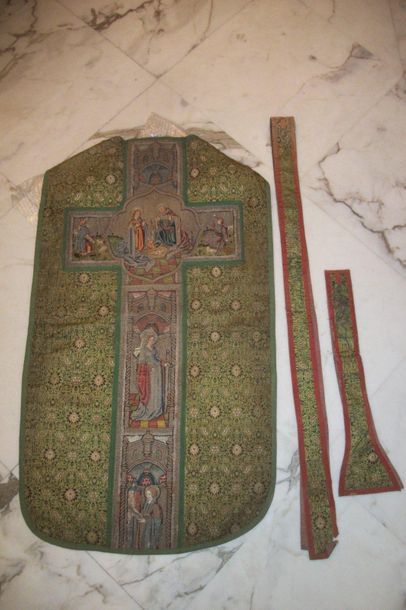 null Chasuble, stole and maniple, 16th century, Gothic style, lampas, probably Persian...