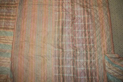 null Quilt in taffeta madras, 18th century, hanging and bedspread, made up of several...