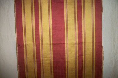 null Imberline (linen and silk), Provence, 18th century, red satin with yellow gold...