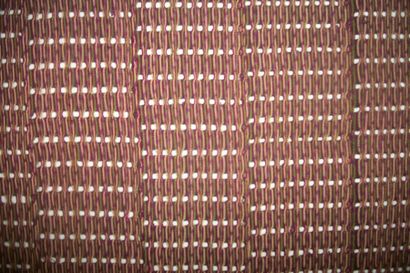 null Aso Oke loincloth, Yoruba, Nigeria, yellow, red and green striped cotton, openwork...