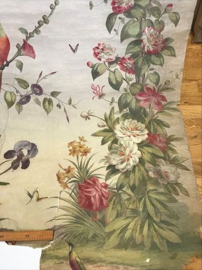 null Tapestry cardboard, parrots in flowers (tears and lacks in the bottom). 2, 80...