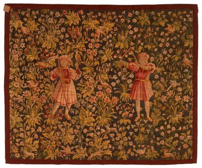 null Tapestry, wool and silk, Aubusson, end XIX beginning XXth century, Gothic style...