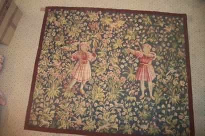 null Tapestry, wool and silk, Aubusson, end XIX beginning XXth century, Gothic style...