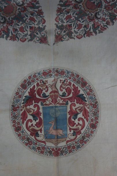 null Palempore, Inde, Côte de Coromandel, XVIIIème siècle, coton imprimé à la planche...