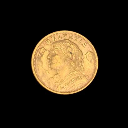 null 
PIECE de 20 francs suisses en or (900‰) datée 1947. Poids : 6,4 g. 