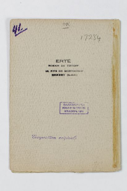 null Romain de Tirtoff dit ERTÉ (1892-1990)

Projet de couverture "En mer"

Gouache...