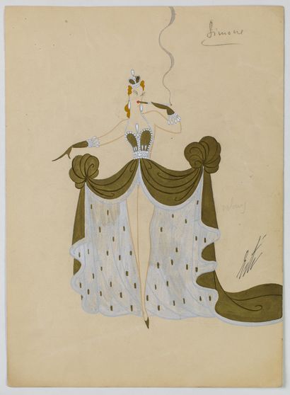 null Romain de Tirtoff dit ERTÉ (1892-1990)

Projet de Costume pour Tabac Blond

Dessin...