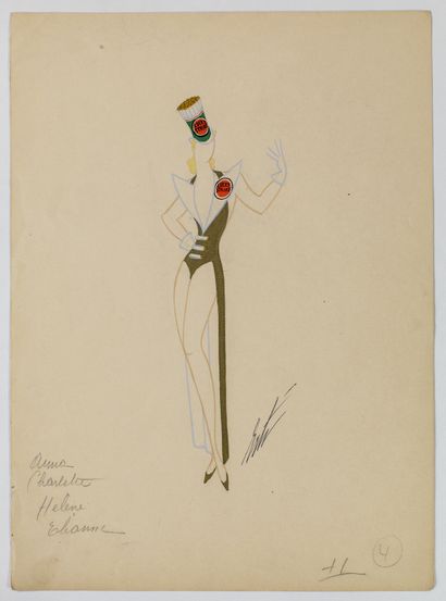 null Romain de Tirtoff dit ERTÉ (1892-1990)

Projet de Costume pour Tabac Blond

Dessin...