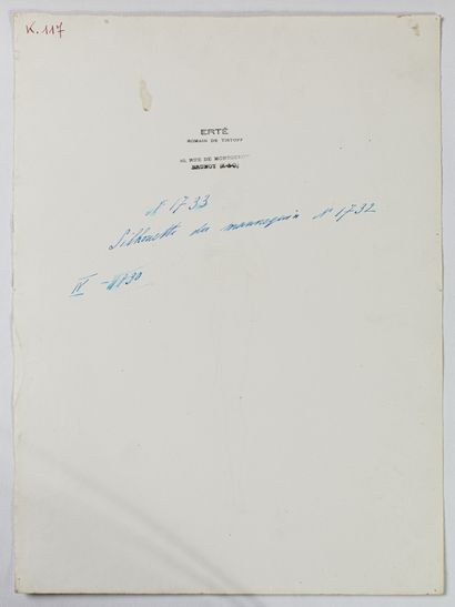 null Romain de Tirtoff dit ERTÉ (1892-1990)

Silhouette

Dessin au crayon argenté,...