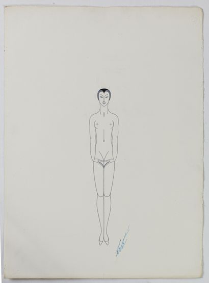 null Romain de Tirtoff dit ERTÉ (1892-1990)

Silhouette

Dessin au crayon argenté...