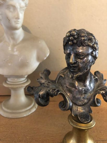 null Bacchus, silver plated bronze bust on pedestal

A second sculpture representing...