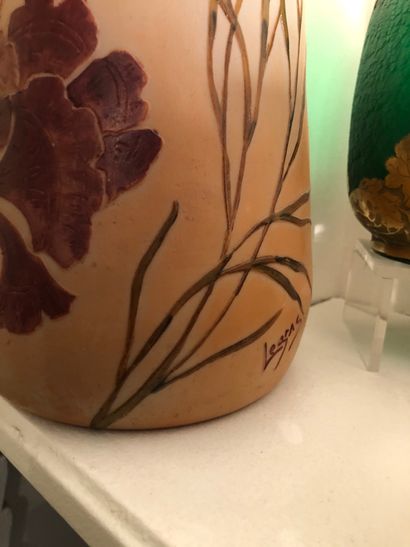 null LEGRAS

Long vase à léger col ourlé, en verre multi couches à décor préservé...