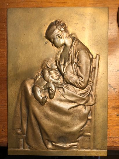 null French work signed CHAR

Maternity

Embossed metal plate, 23x15cm
