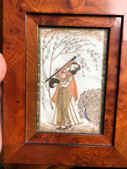 null Miniature gouache on paper, modern wooden frame from LANCEL

14x9,5cm