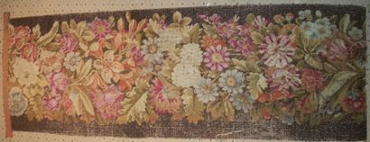 null Strip of carpeted soap, early 19th century, brown background, polychrome decoration...